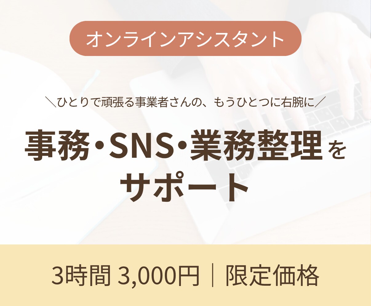 3時間3,000円！事務作業を代行します 元金融・現webマーケ会社の現役オンラインアシスタント イメージ1