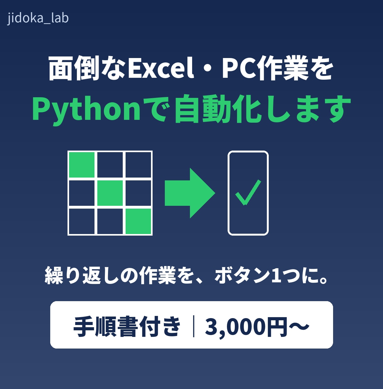 Excel・PC作業をPythonで自動化します 繰り返しのExcel作業をボタン1つに。手順書付きで納品 イメージ1