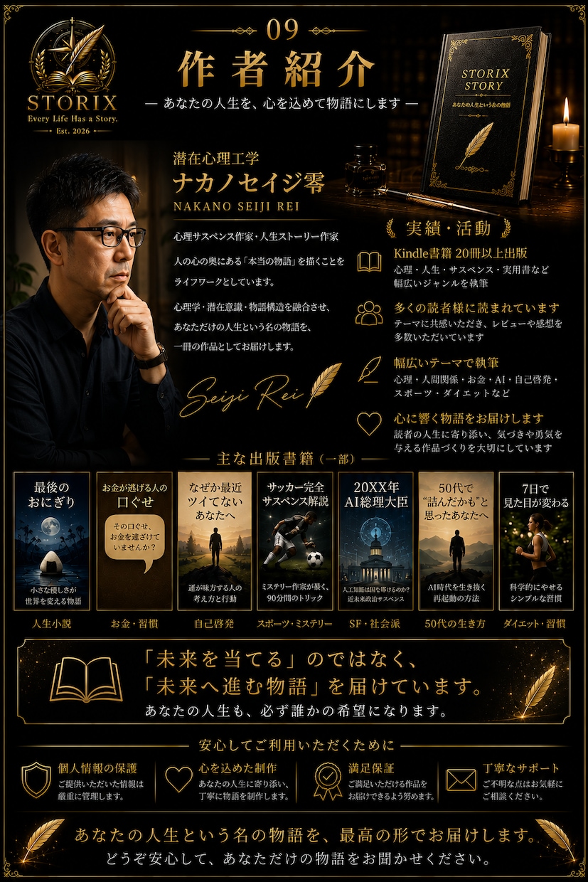 人生ストーリーを小説として執筆します もし、あなたの人生が一冊の本なら。今は、何章でしょうか。 イメージ9
