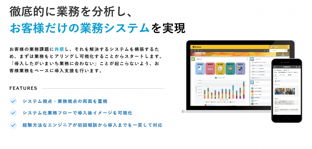 kintoneで業務システムを開発します 【中小企業向け】専用システムの構築で社内DXをサポート イメージ2