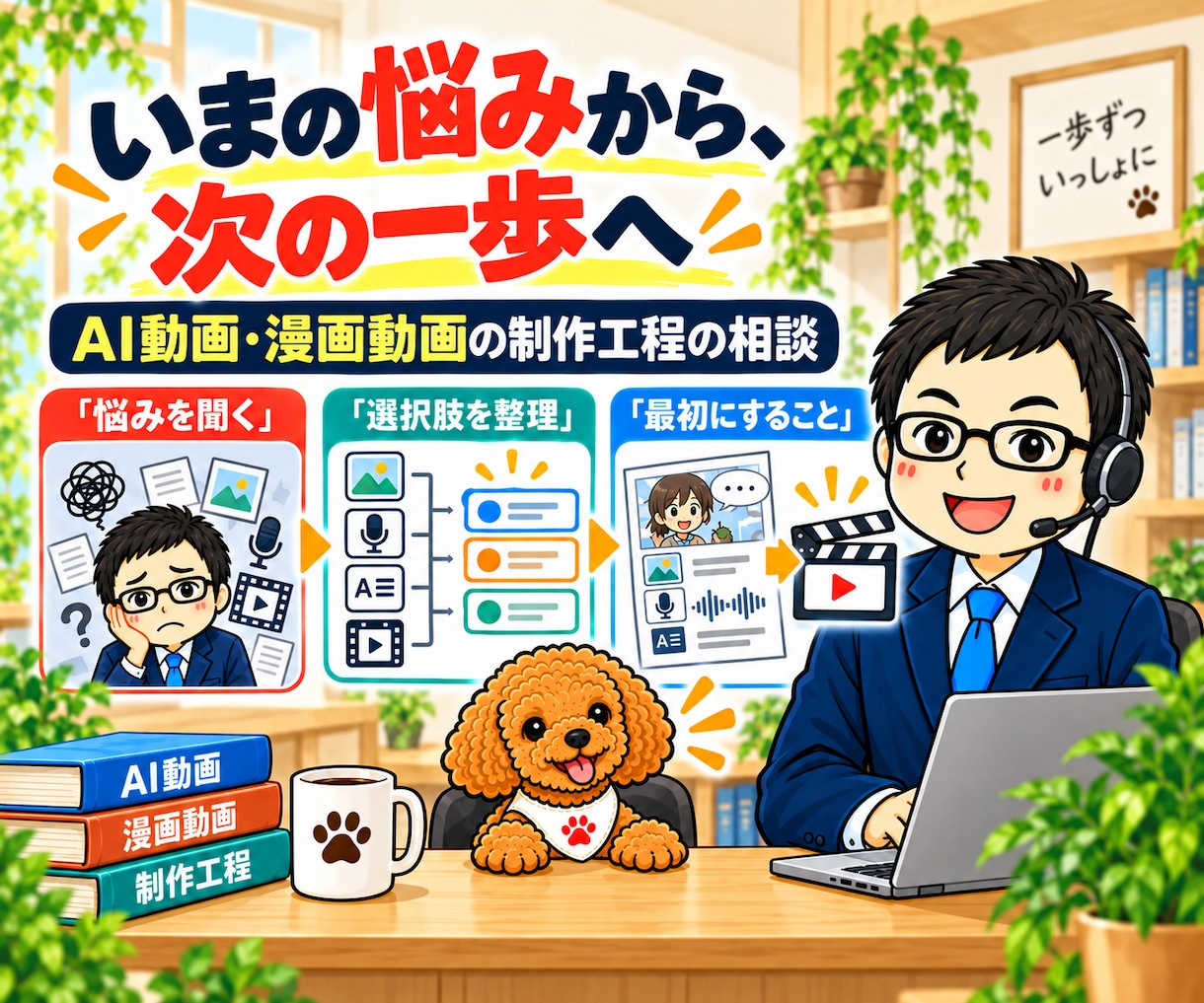 AI動画制作・漫画動画の作り方を電話相談できます Codex・Claude Code活用|台本・画像・音声 イメージ4