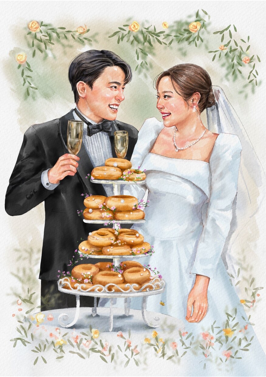 写真をもとに鮮やかなデジタル水彩似顔絵を描きます 【お2人様から】素敵な写真をより鮮やかな作品に仕上げます✨ イメージ6