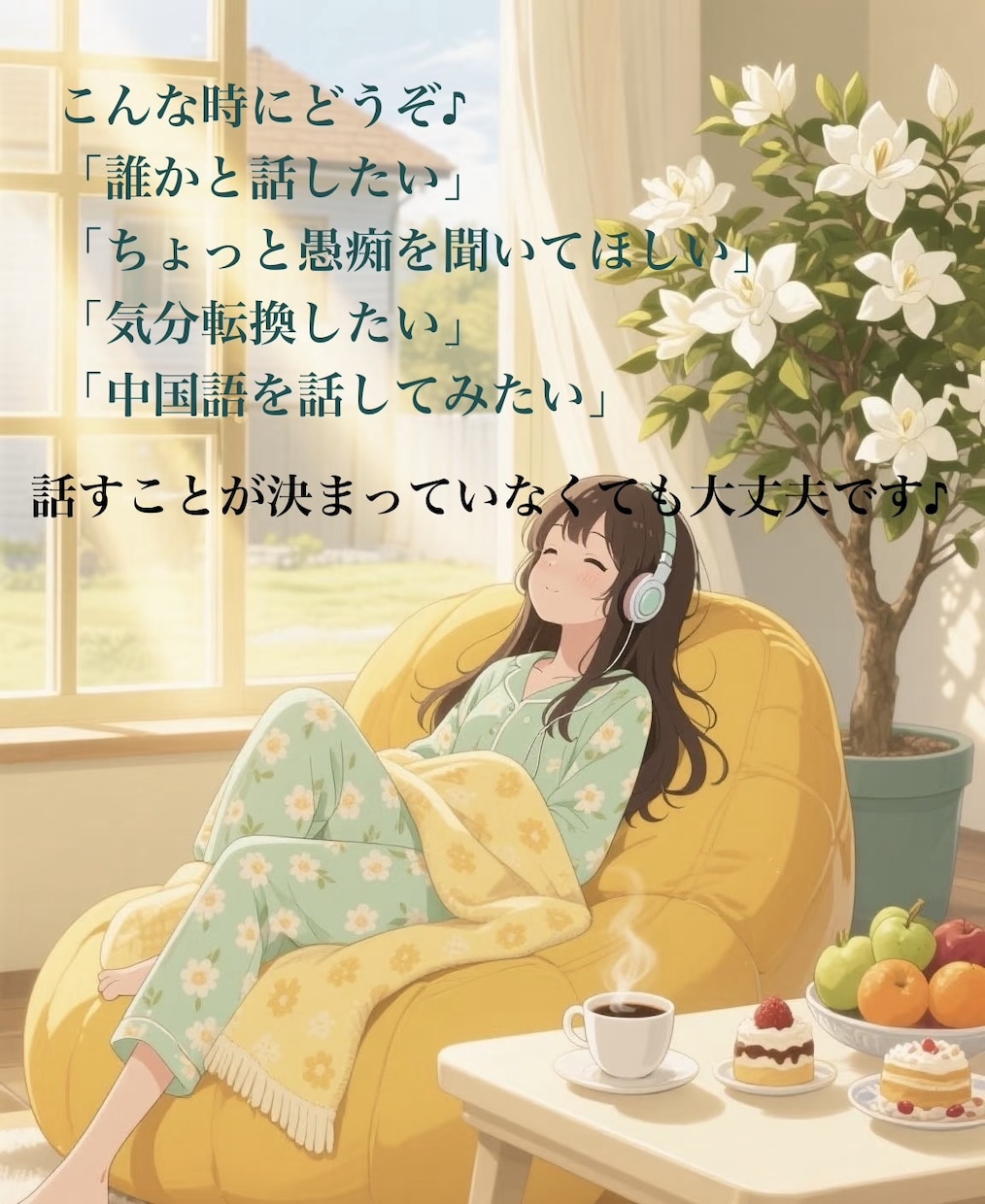 日本語・中国語OK♪気軽に話せる相手になります 日本語・中国語OK♪気軽に話せる相手になります イメージ4