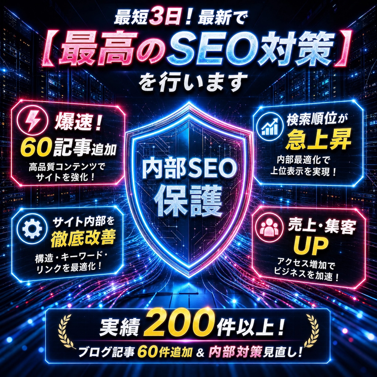 最短3日！最新で【 最高のSEO対策 】を行います 実績200件以上！ブログ記事60件追加 & 内部対策見直し！ イメージ2