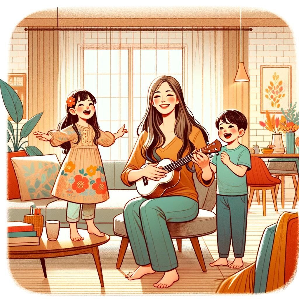 育児が楽しくなるウクレレママレッスンをします 初めての方大歓迎☆早い方は一曲弾けるようになります。 イメージ1