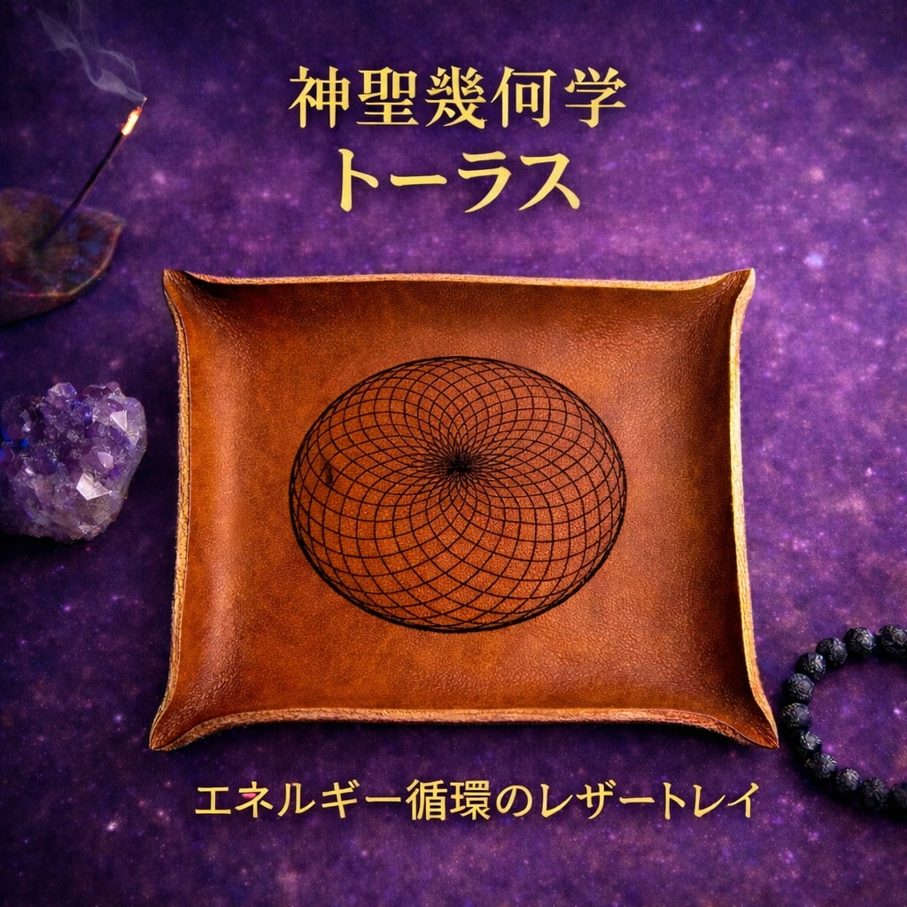 神聖幾何学トーラスのレザートレイ制作します 神聖幾何学の本革トレイ　トーラス イメージ1