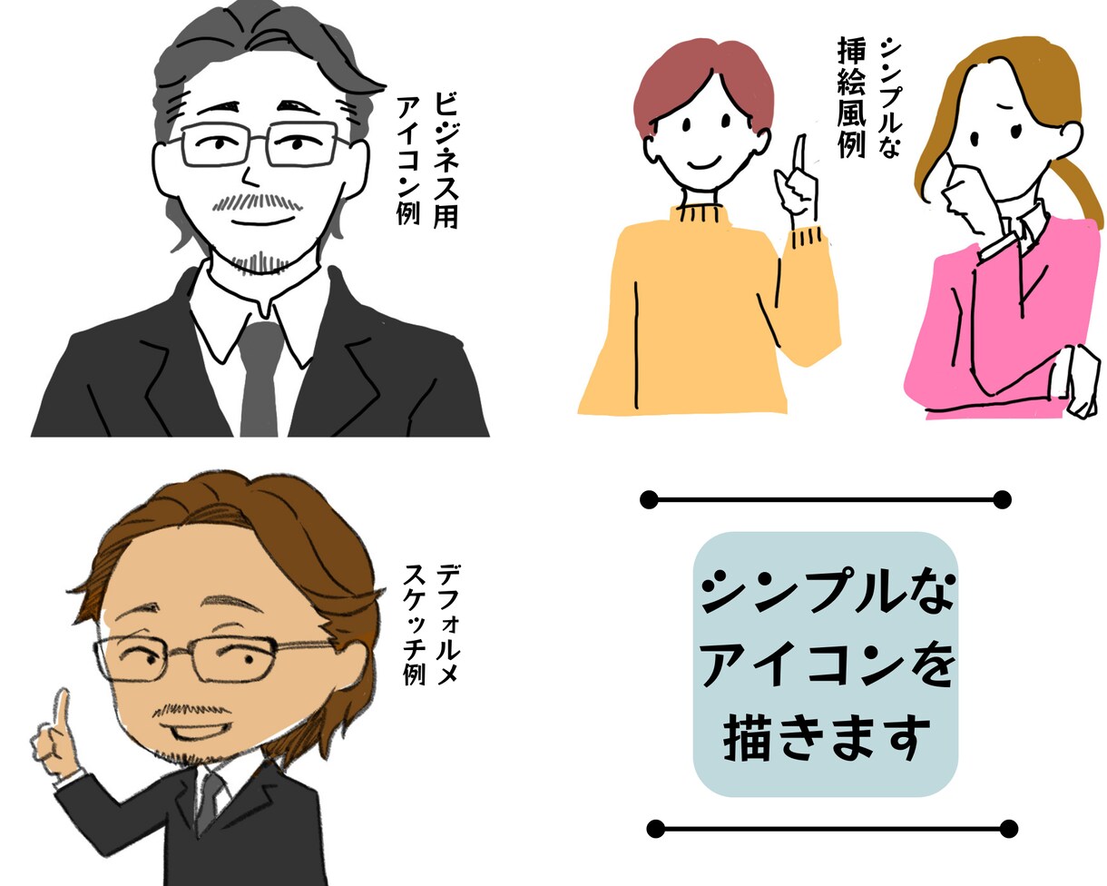 印象アップ！SNSプロフを彩るアイコンを描きます 丁寧なヒアリングで、イメージを固めていきましょう！ イメージ1