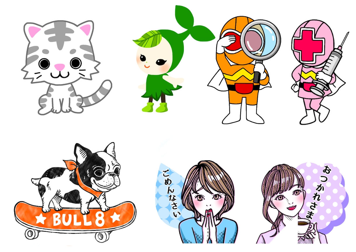 ロゴ制作、カットイラストお描きします チラシ、パンフ、スタンプなどあなたのお好みで☆商用利用可 イメージ2