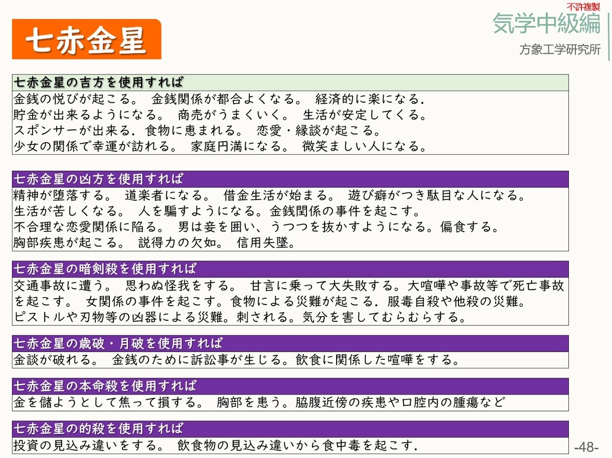 気学テキスト中級編。九星の作用と特徴を解説します 方位を取った後に何が起こるか予測できるようになります。 イメージ6