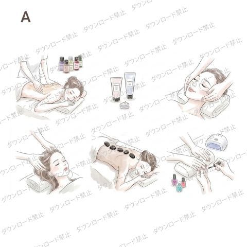 美容系・エステ・花屋さんのイラスト販売してます 美容系・エステ・女性の仕事、お花屋さんイラスト完成形1シート イメージ2