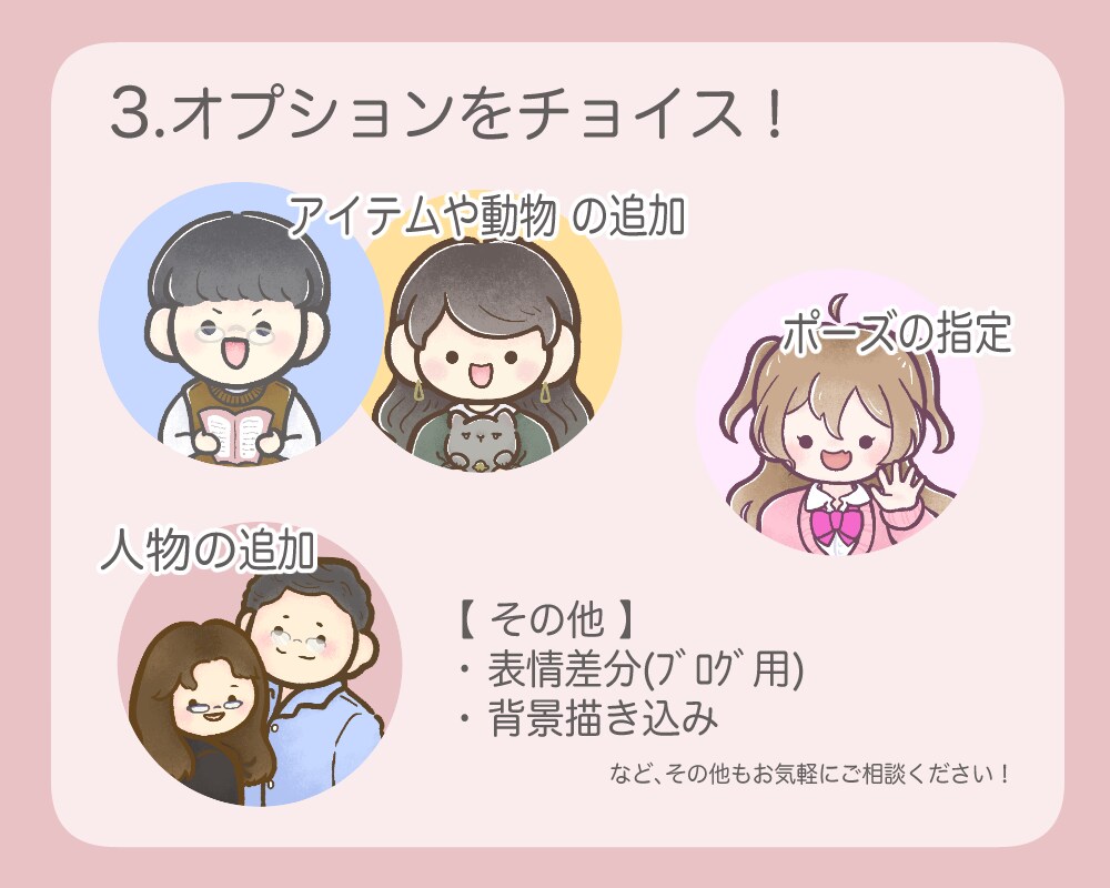 残り2名様限定価格★アイコン表情５セット作成します 表情差分がたっぷり4つ！セットで付いてきます！^^ イメージ5