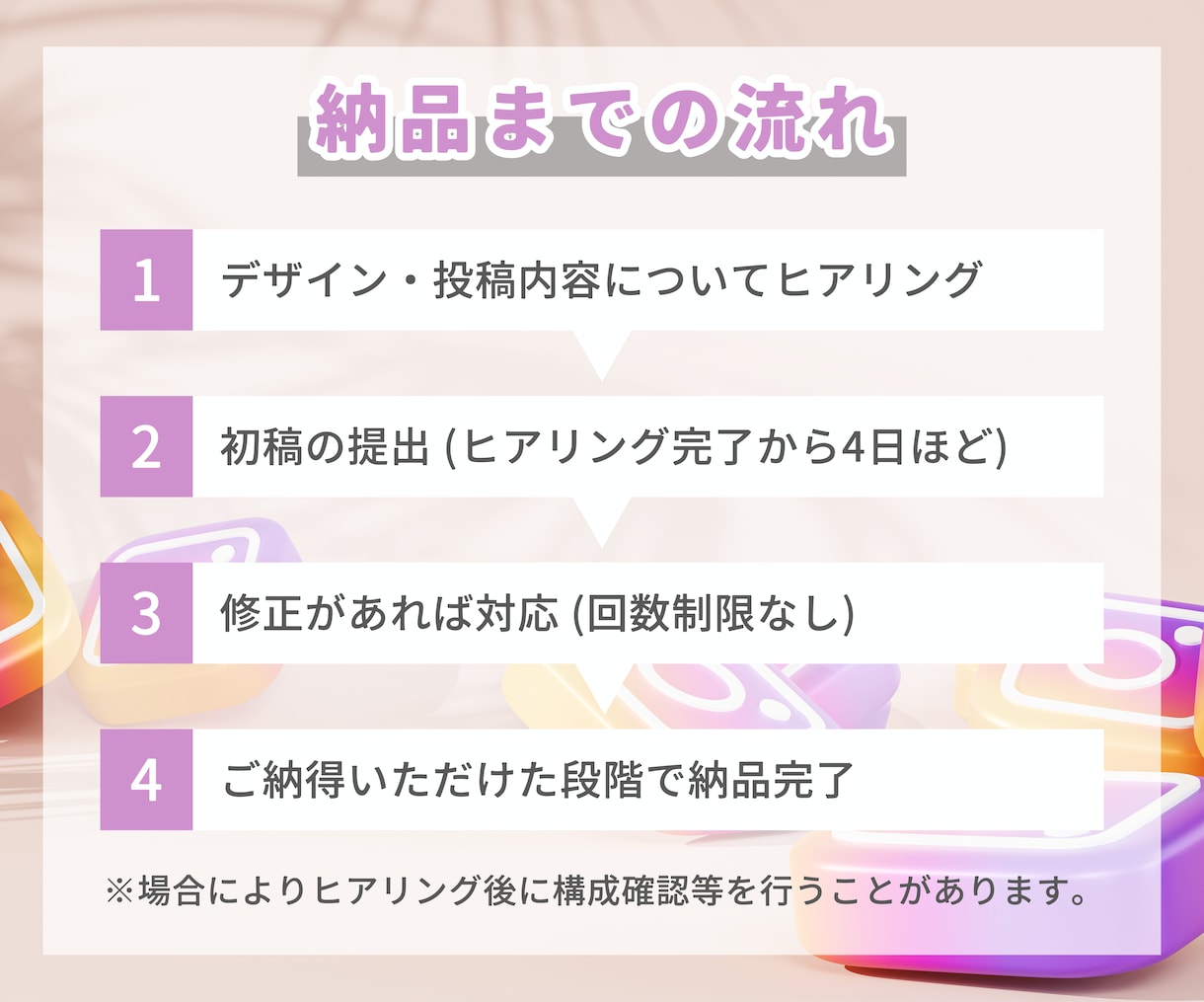 インスタの投稿画像を作成します あなたのアカウントに合った投稿を作成します！ イメージ5