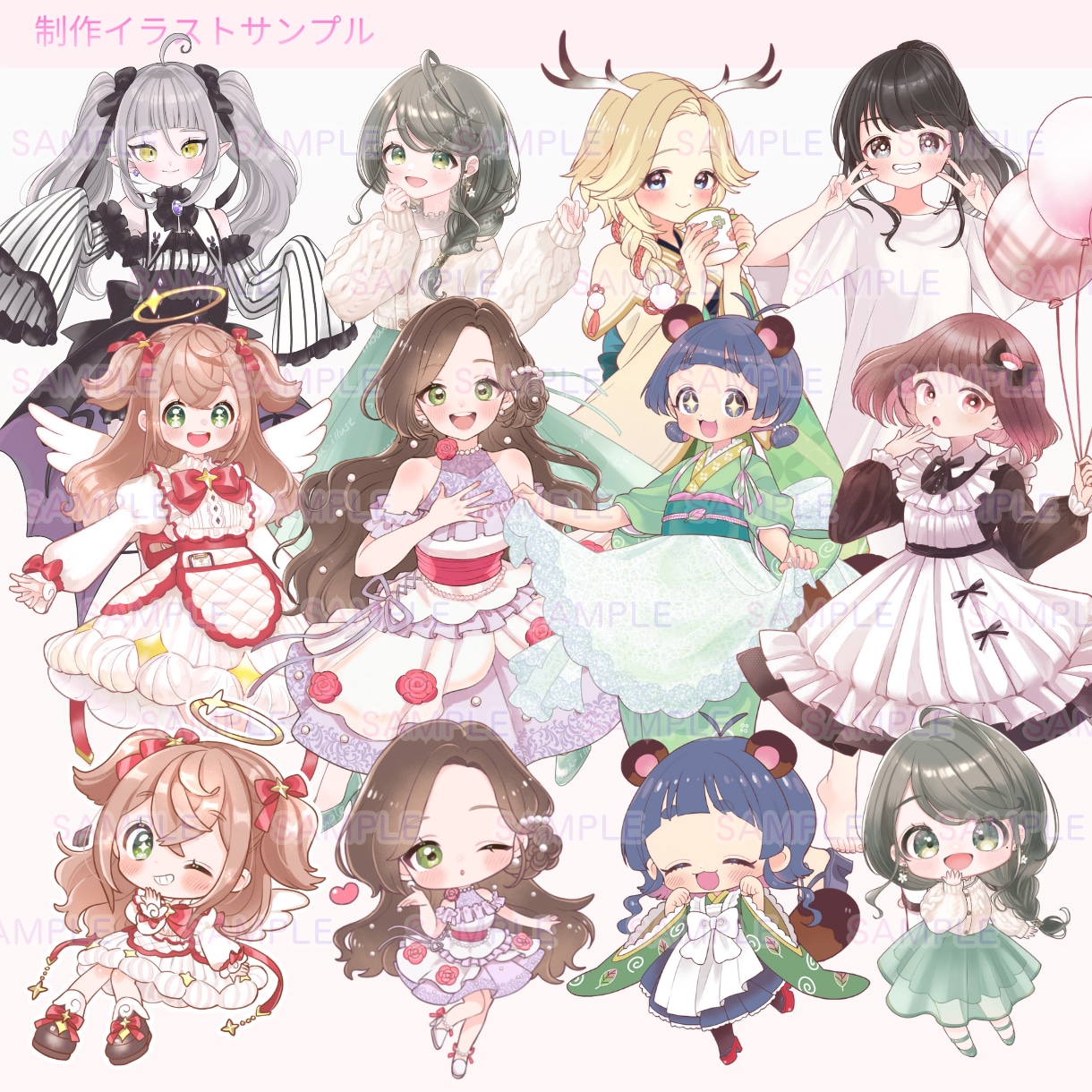 商用OK！選べるタッチで可愛いイラスト描きます ◎初めての方も大歓迎！基本料金で簡易背景＋透過背景お渡し可◎ イメージ8