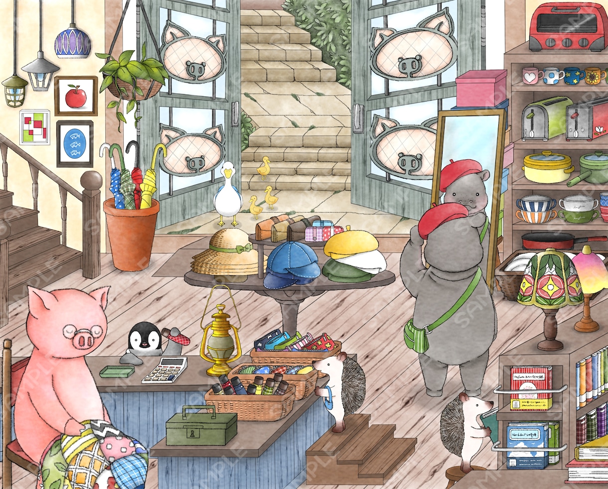 商用利用可かわいい絵本風動物のイラスト描きます 様々な媒体でかわいいイラストを提供します イメージ4
