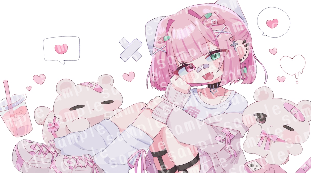 商用利用OK！歌みたサムネ,1枚絵など描きます ゆるふわに,可愛く仕上げます! イメージ3