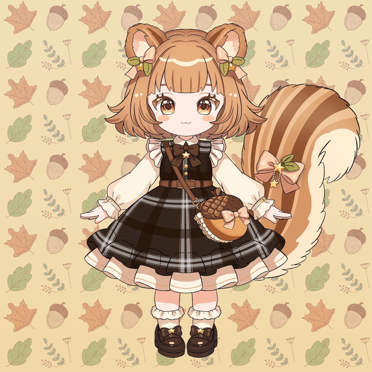 即購入OK！ゆめかわSDキャラ販売します あなただけの小さな癒しキャラ。シマリスモチーフの女の子です。 イメージ1