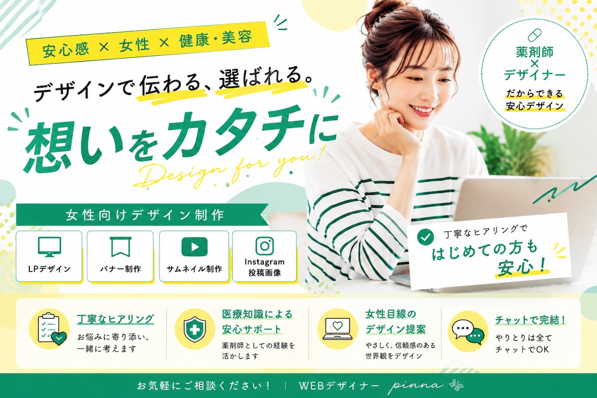 YouTubeのサムネイルを作成します 「安心感 × 女性 × 健康美容」を軸にユニークさと安心感を イメージ1