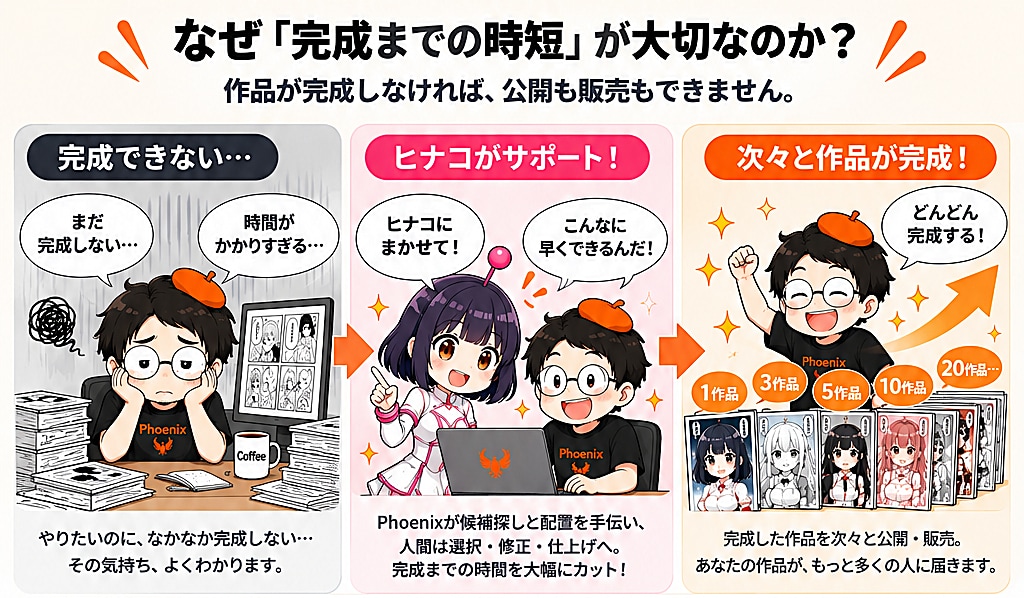 画像はあるのに漫画が完成しない悩みを解決します 大量の生成画像からAIがコマに配置し完成までの時短をサポート イメージ5