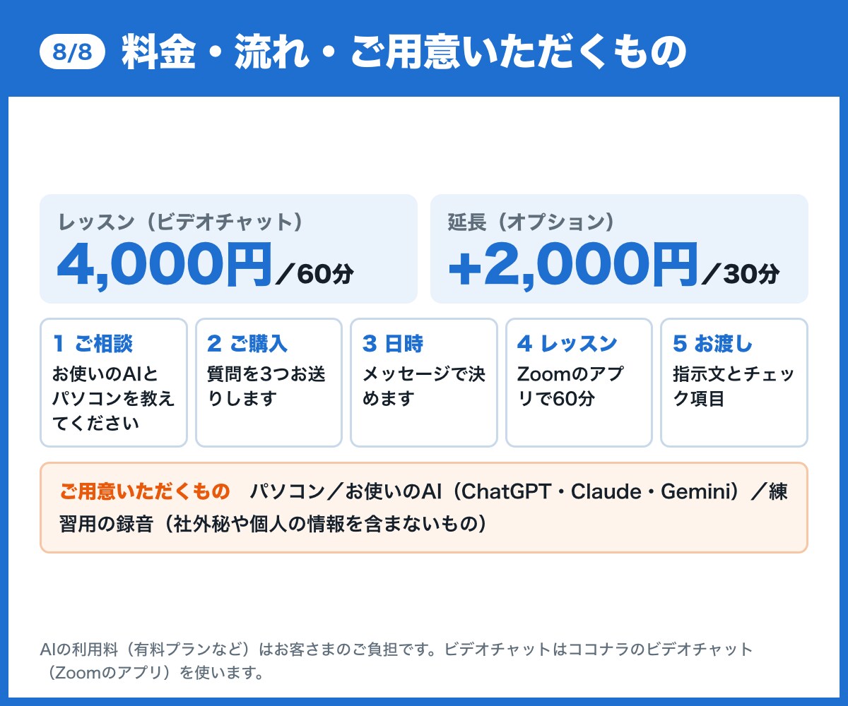 ChatGPT対応！生成AIで議事録の型を教えます 研修づくり20年以上のメンバーが画面共有で一緒に作ります イメージ8