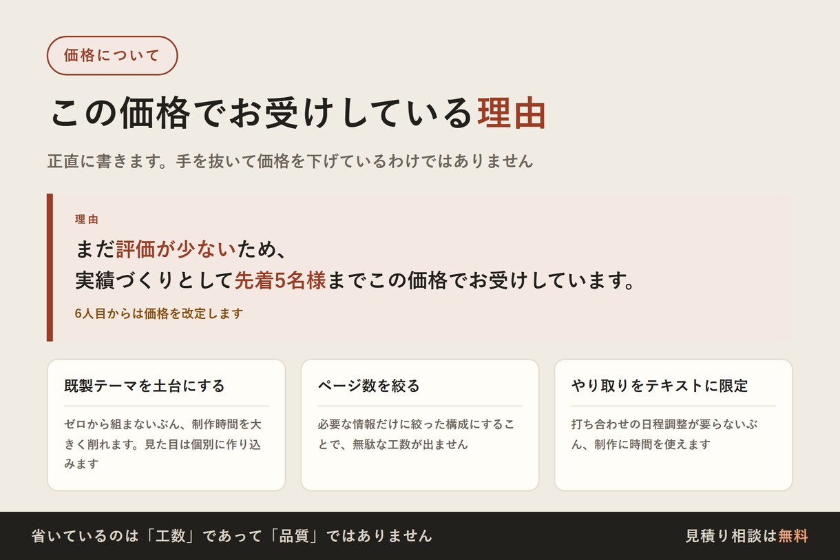 スマホ対応のホームページを5日で制作します 納品後は、文章も写真もご自身で直せます イメージ7