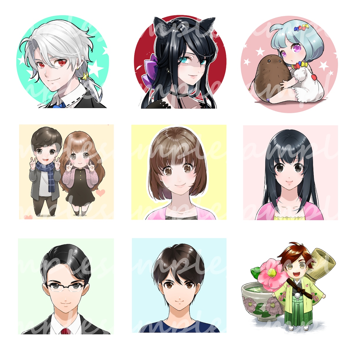 SNS用かわいい＆かっこいいアイコンを制作します 表情差分あり！SNS・ブログ・YouTubeなどに最適です イメージ3