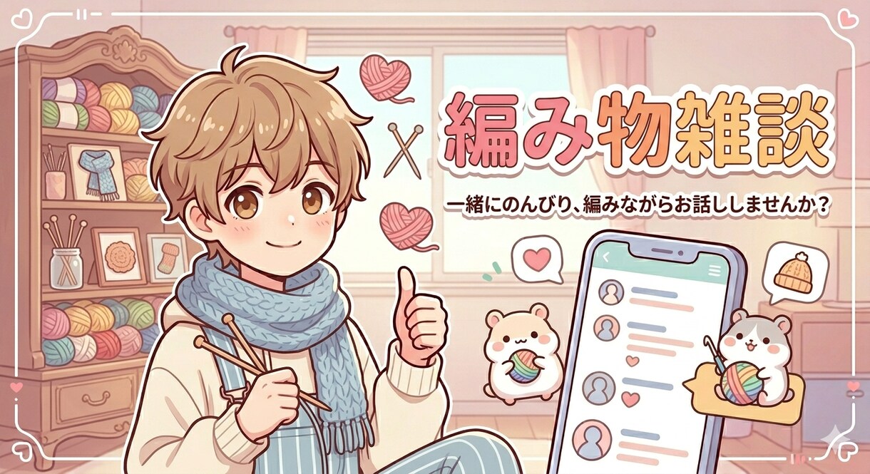 編み物しながら雑談します 編み物しながら優しくお話しします！ イメージ1
