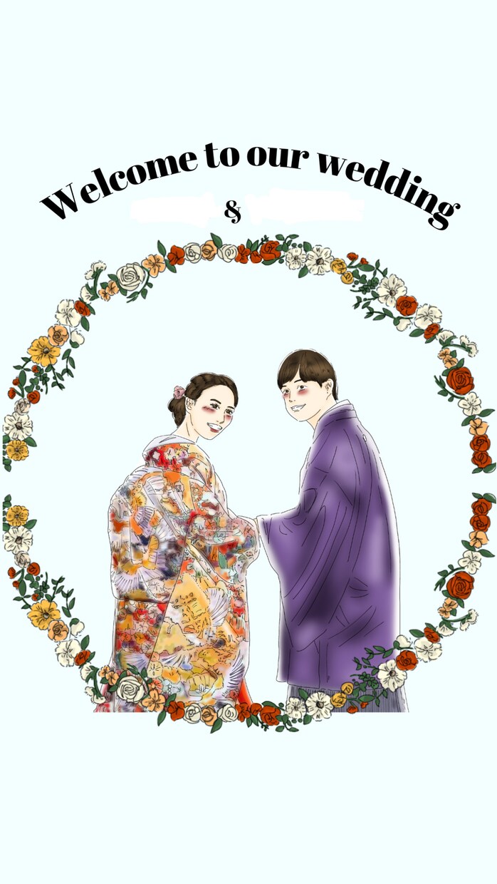 結婚式に！大人可愛いウェルカムボードを描きます 繊細タッチで描くそっくりでオシャレなウェルカムボード♡ イメージ9