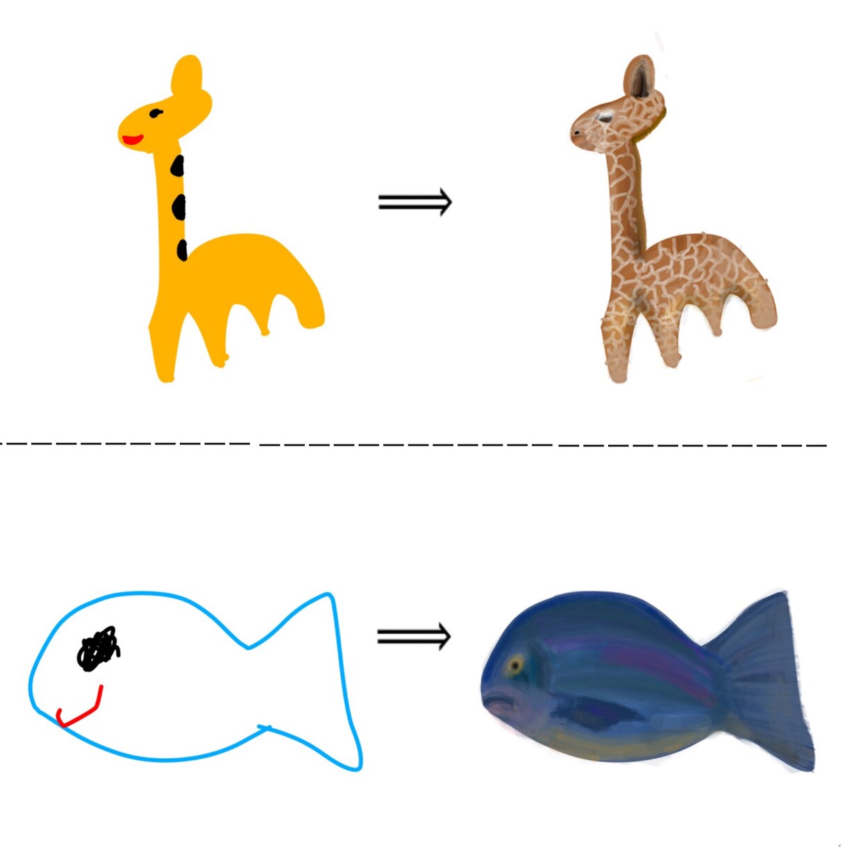 お子さん絵を進化させます 思い出の絵をもっとリアルに。程よいリアルさにアレンジします。 イメージ1