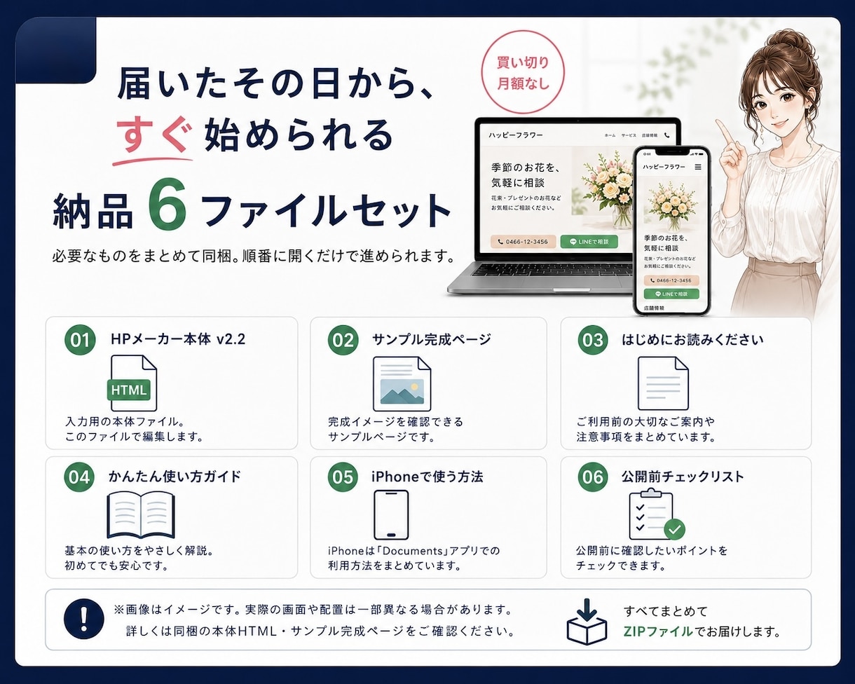 簡単にホームページ内容を作成するキットご用意します お店の名前・地域・電話番号を入れるだけで1ページHP原稿完成 イメージ10