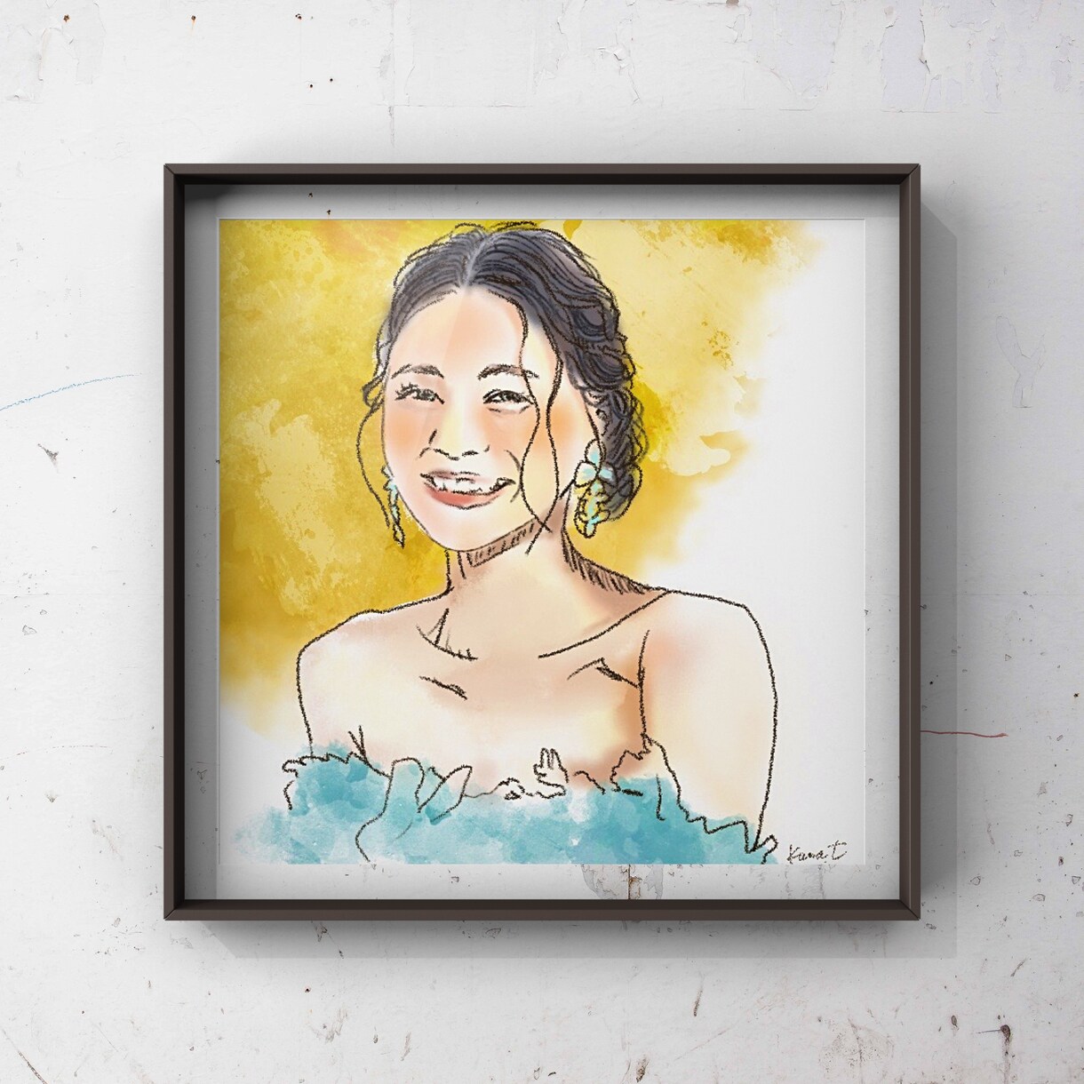 先着6名様Open価格＊天然石カラーで似顔絵描ます 美大出身、心理資格をもつイラストレーターが描くこころのアート イメージ1