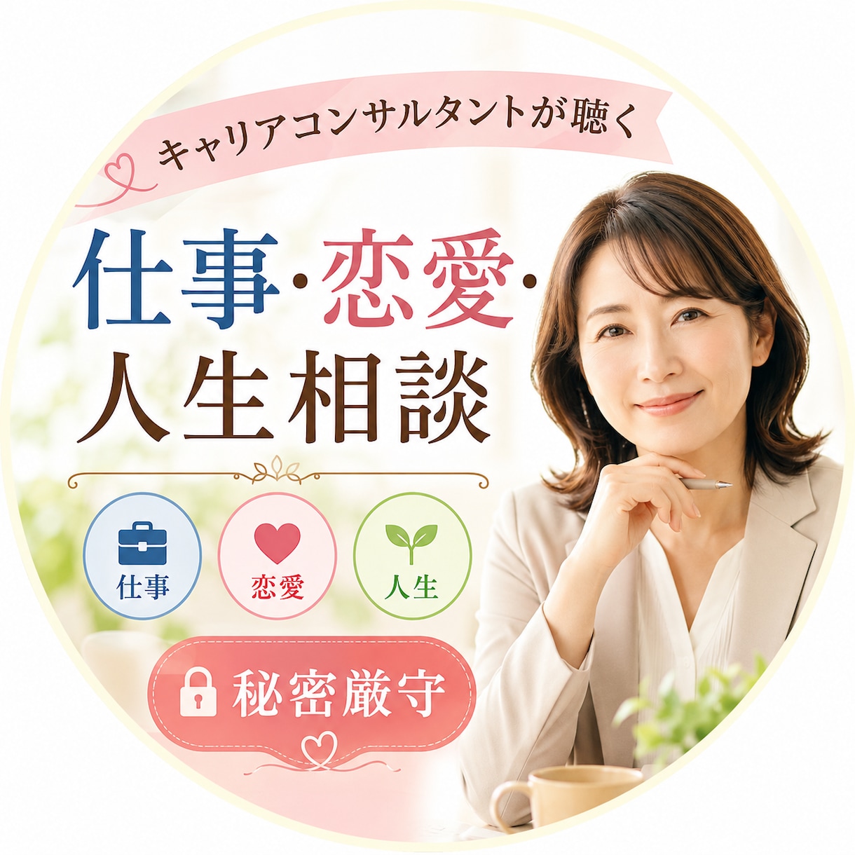 キャリコンが仕事や恋愛の悩みを聴き気持ちを整えます 30代40代50代の仕事や生き方のモヤモヤを一緒に解消！ イメージ1