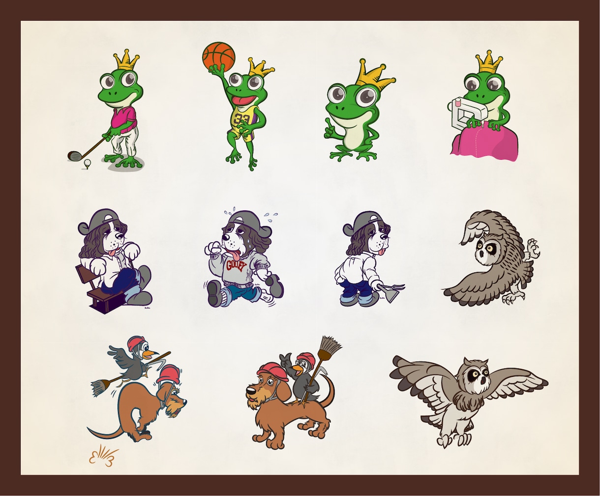 店舗などのシンボルになるマスコットキャラ描きます 想いを汲み取り「お店らしさを手描きキャラ」で表現します。 イメージ2