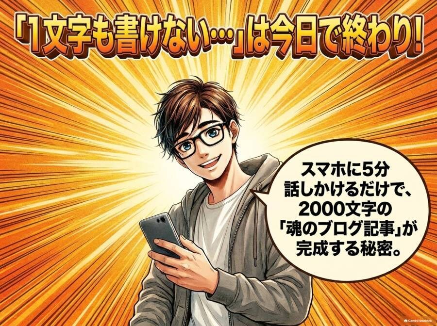 文章力０でOK！AIとの会話で書ける君お渡しします 書けないのは、才能のせいじゃない。 イメージ1