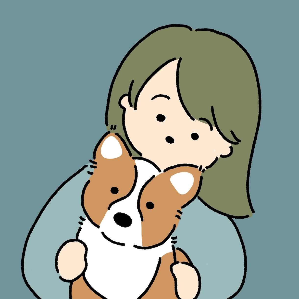 シンプル可愛い似顔絵アイコン描きます 2人まで基本料金◎動物も大歓迎です♪ イメージ2