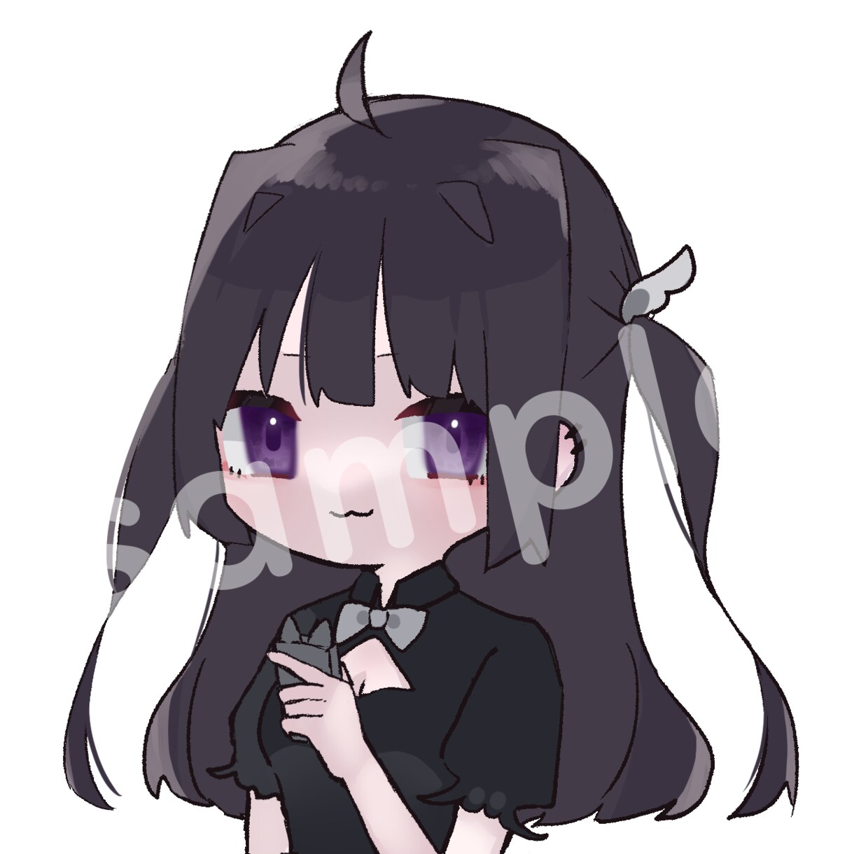 アイコン等に使えるイラスト【完成品】販売します ハーフツインの女の子/表情差分3種バストアップ イメージ2
