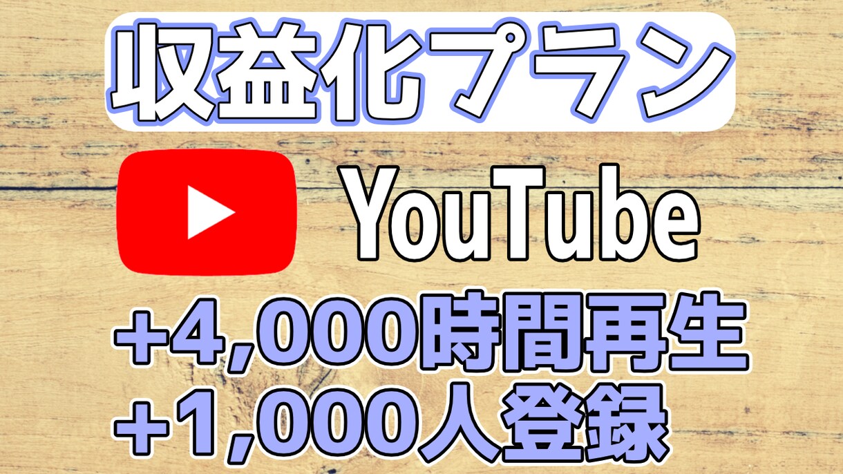 登録者1000人＋再生時間4000時間拡散します YouTube収益化用！ 60日間減少保証つき イメージ1