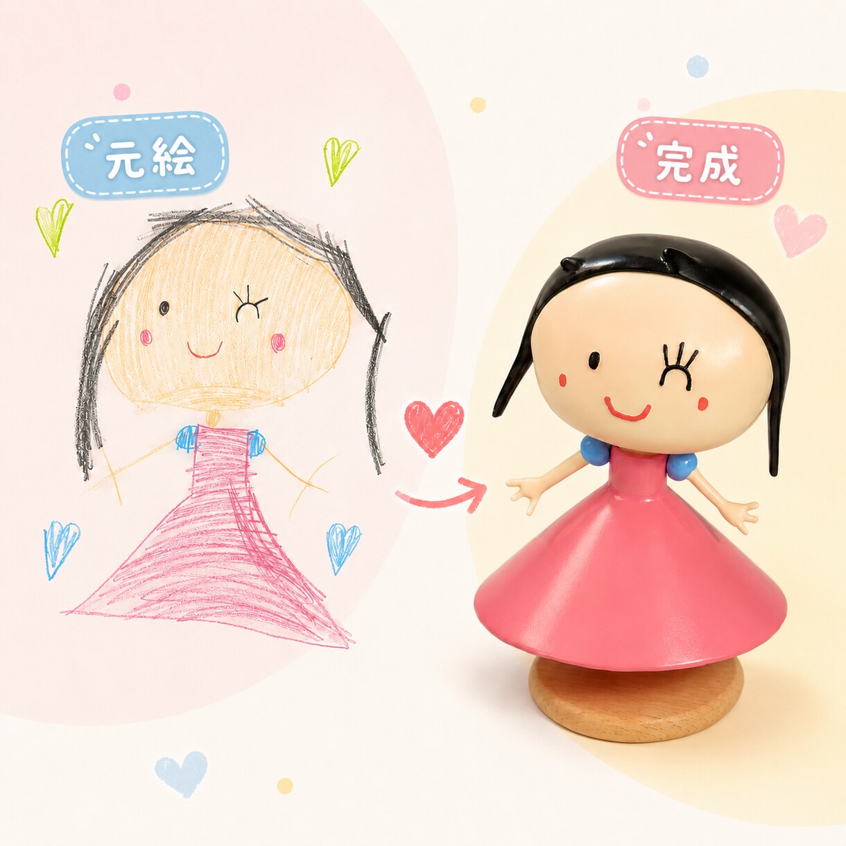 子どもの絵をフィギュアにします 世界にひとつの想い出を形にします イメージ1