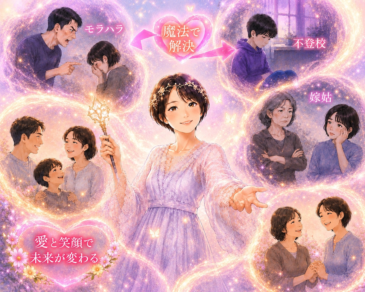 夫婦・家族のお悩みを霊視でお伝えします DV・モラハラ・不登校・嫁姑...視えたままお伝え解決に導く イメージ1