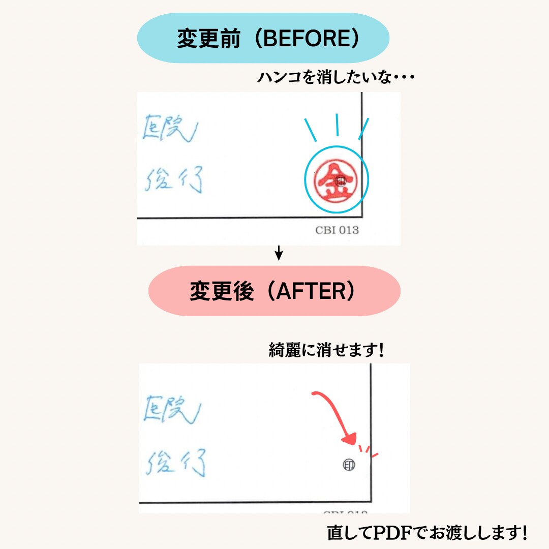 スキャンしたPDFの画像修正・不要部分削除します 編集できない画像PDFの不要な箇所削除、、濃さ調整など イメージ2