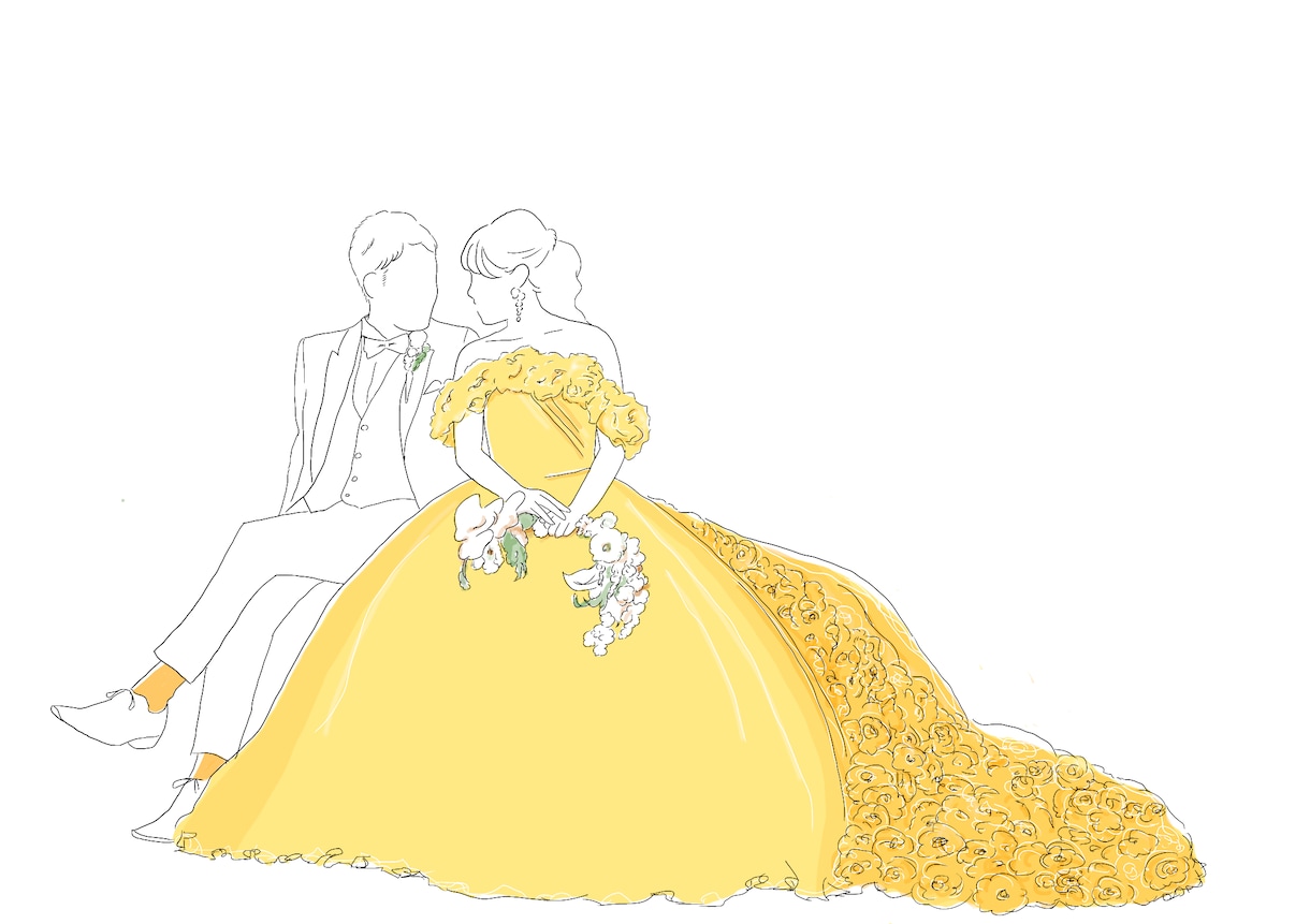シンプルな線画お描きします 大切な１日を線画イラストにして残しませんか イメージ3