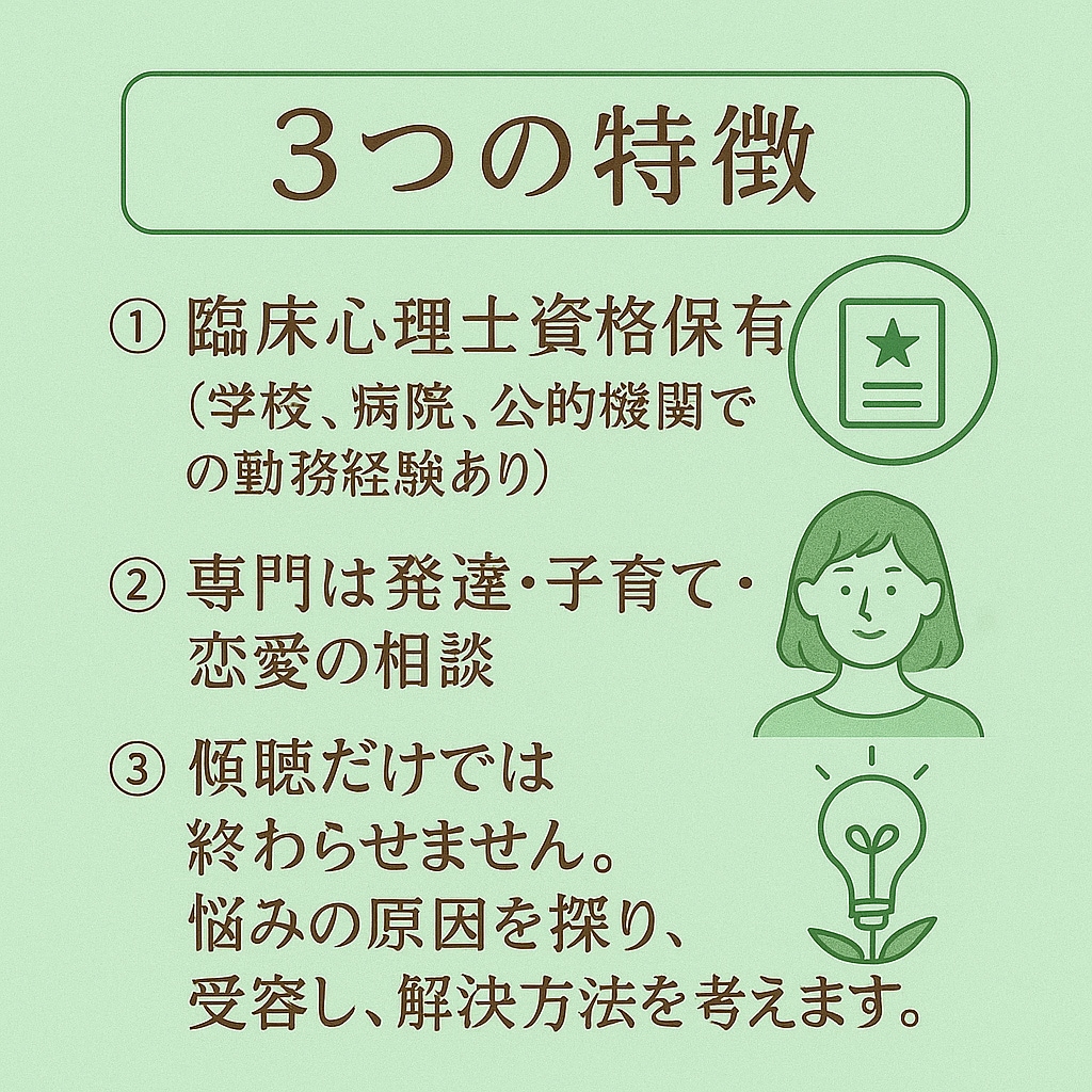 発達相談のプロが子育ての悩みを受け止めます メッセージ相談（2日間無制限）はこちらへ イメージ3