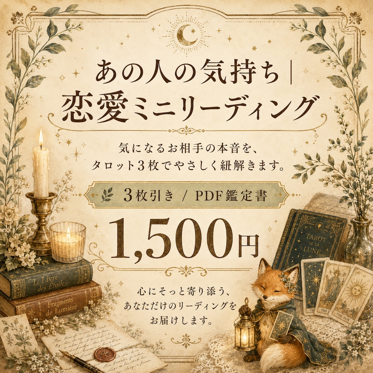 あの人の気持ち│ 恋愛ミニリーディングします あの人との関係｜3枚のタロットで今の距離を読み解きます イメージ1