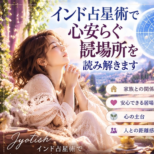 インド占星術で心安らぐ居場所を読み解きます 家族・居場所・心の土台から、あなたの安心の形を読み解きます イメージ1