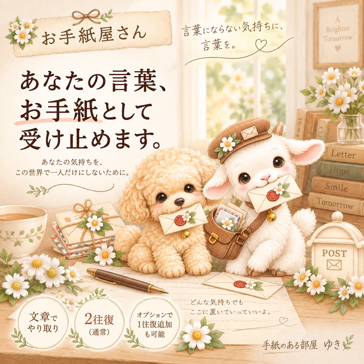 あなたの言葉、お手紙として受け止めます あなたの気持ちを、この世界で一人だけにしないために。 イメージ1