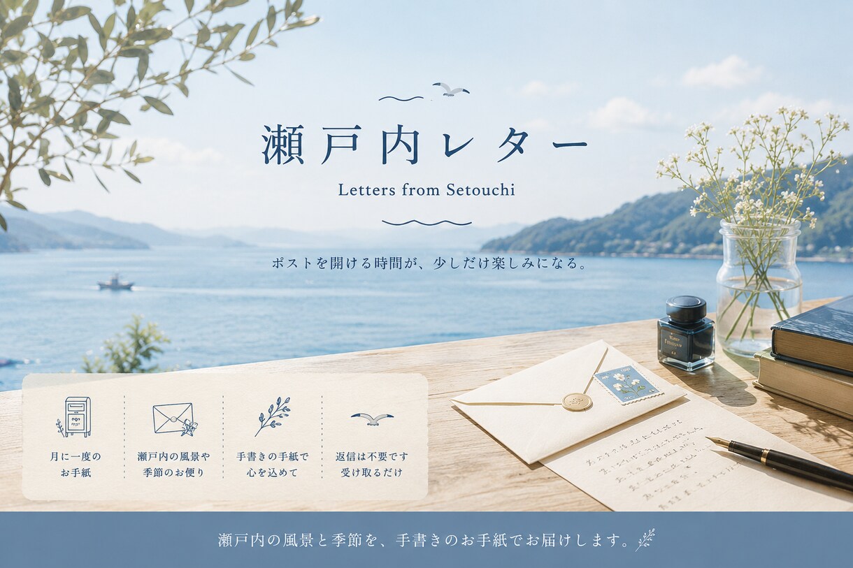 手書き文字をプリント。季節の温かいお手紙送ります 便箋2枚（印刷）、ポストカード、小さいお手紙、小さなお楽しみ イメージ1