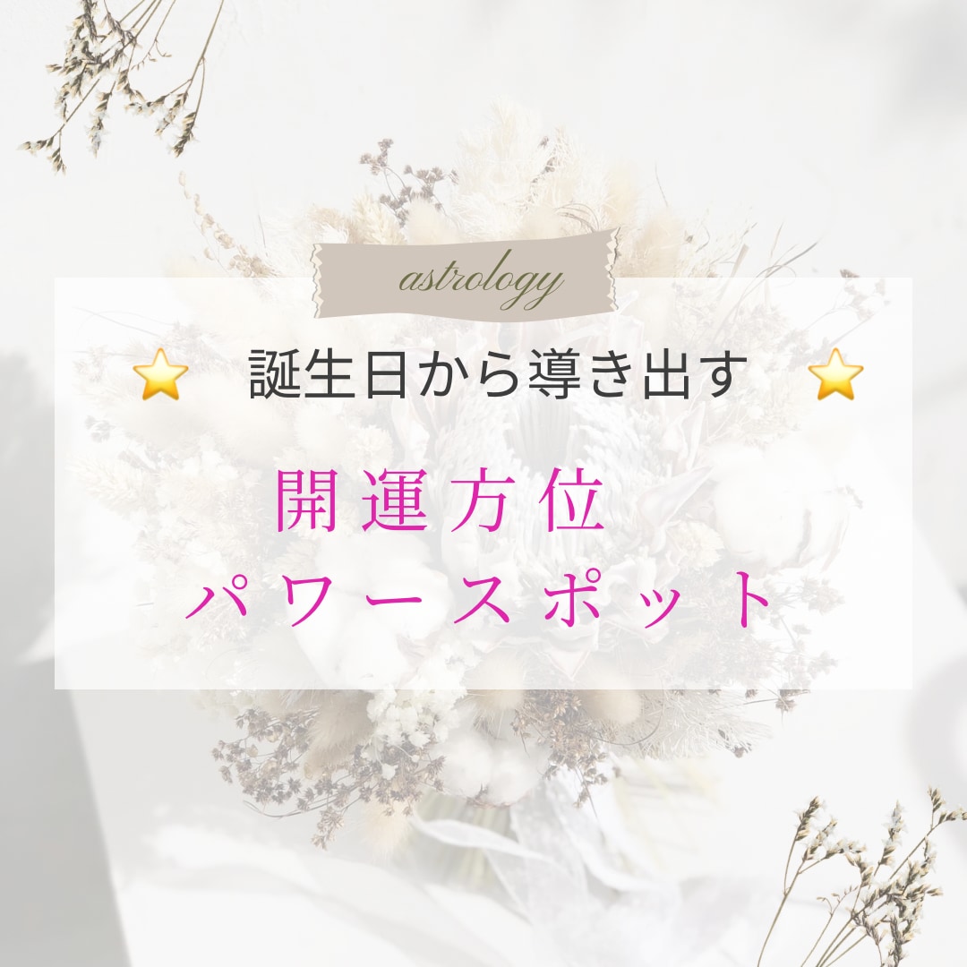 あなたの開運の方角とパワースポットをお伝えします あなたと相性が良い開運スポットへ出かけてみましょう！ イメージ1