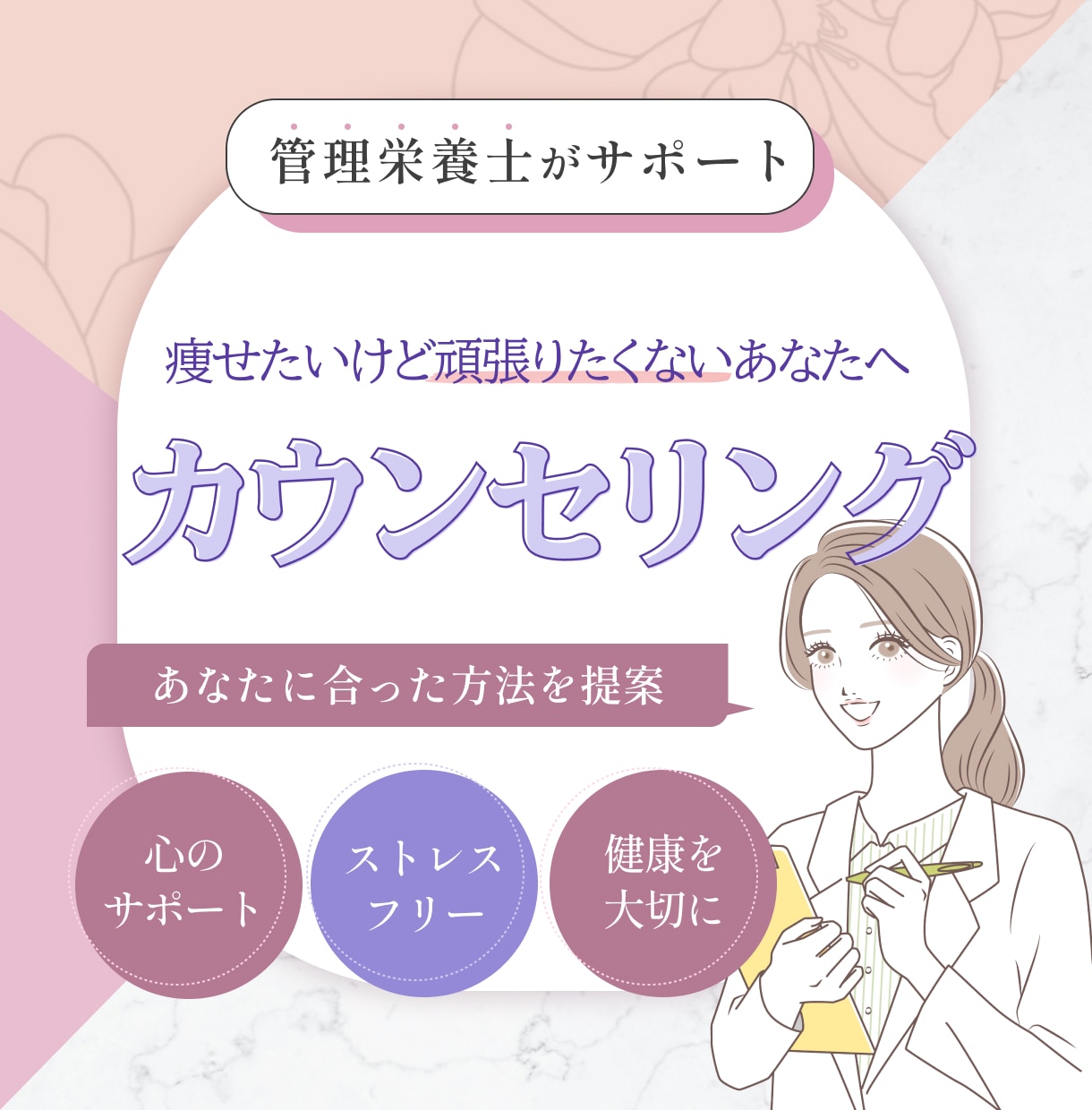 ズボラOK！食事ダイエット相談お伺いします 満足度85％｜ズボラさん向け！管理栄養士の食事相談 イメージ1