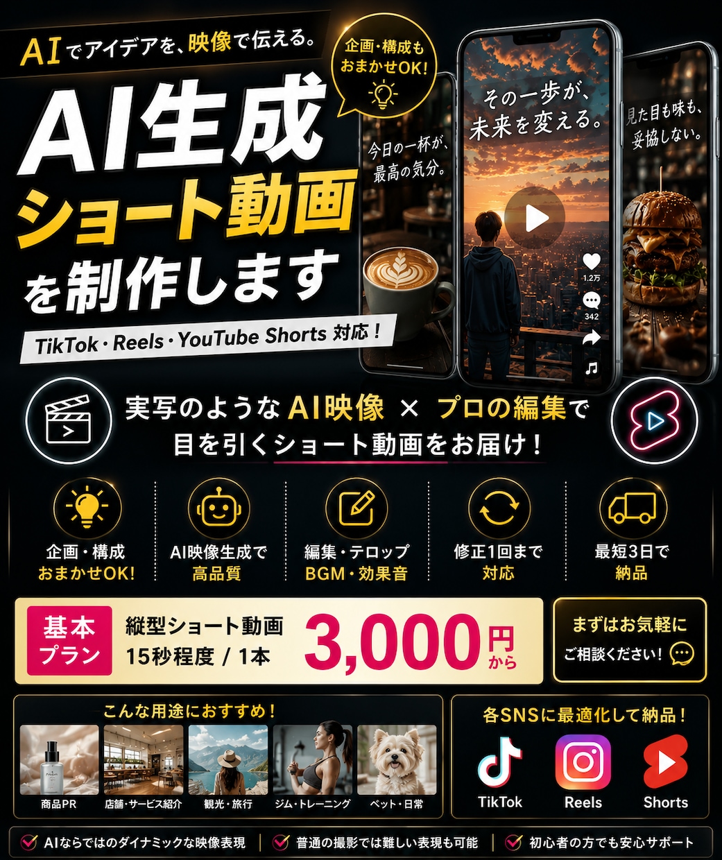 AIショート動画を制作します SNSで目を引く実写風AI動画を制作 イメージ1