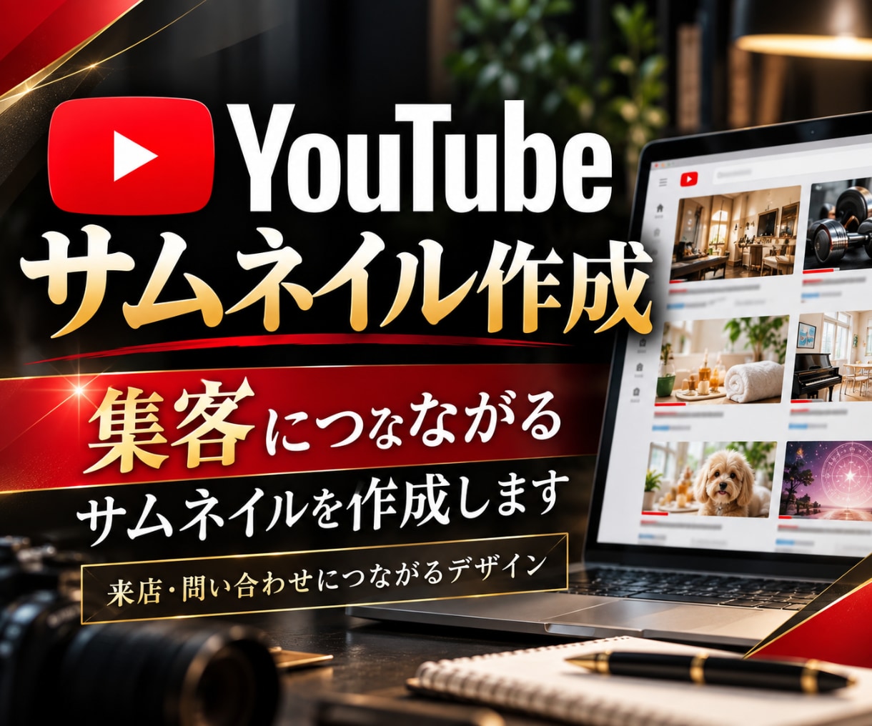 集客につながるYouTubeサムネイル作ります 店舗/整骨院/サロン/教室/フリーランス/画像/デザイン イメージ1