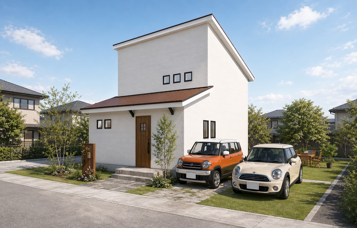 新築住宅をイメージできる外観パースを作成します 外壁・屋根・玄関の色合わせに｜住宅営業歴15年以上 イメージ1